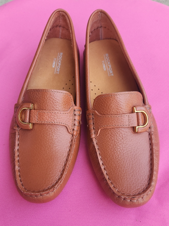 Rockport Shoes - ✨️Rockport Brown Leather Moccasin Loafers with Gold Hardware